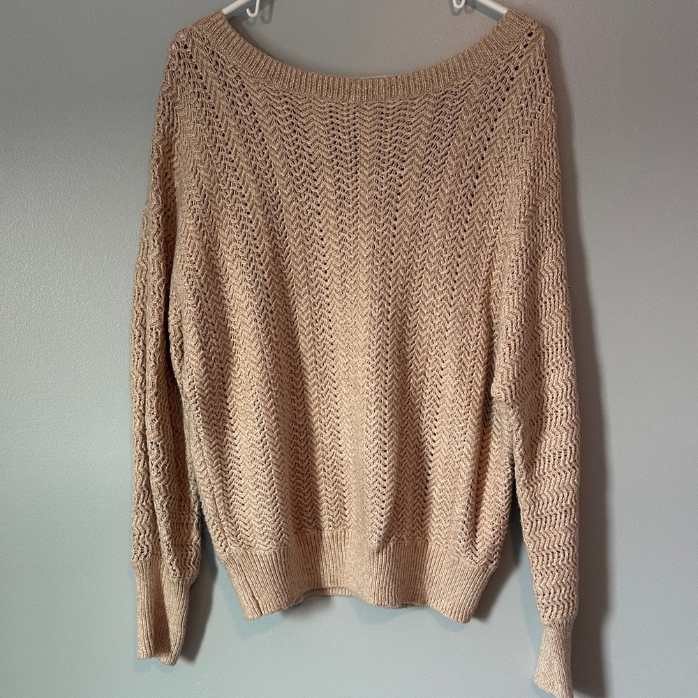 Nicole Miller Women's Beige Knit Sweater, L